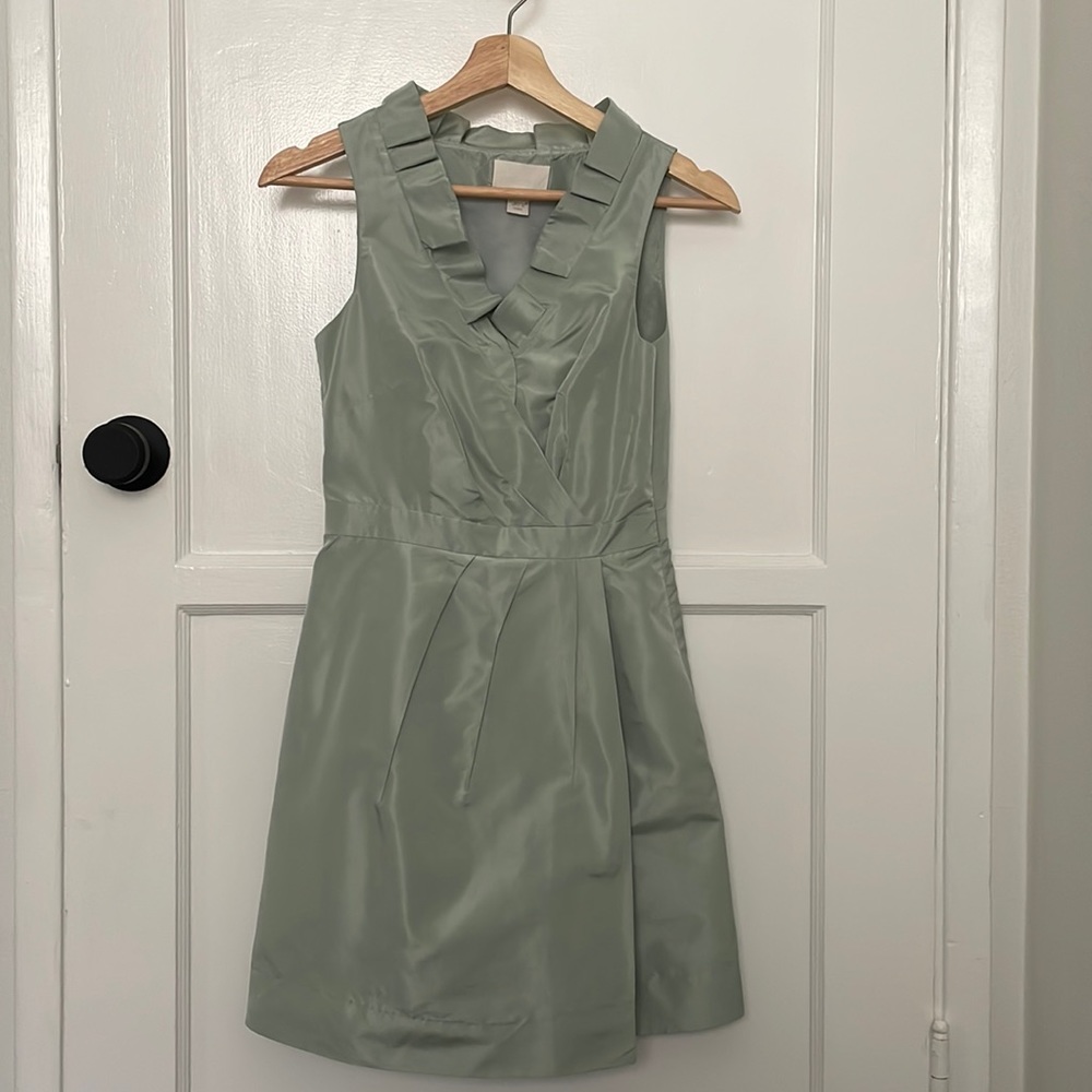 J Crew Ruffle V Neck Dress